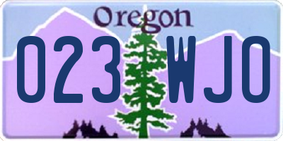 OR license plate 023WJO