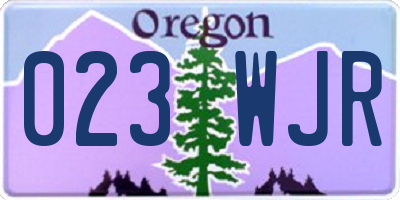 OR license plate 023WJR