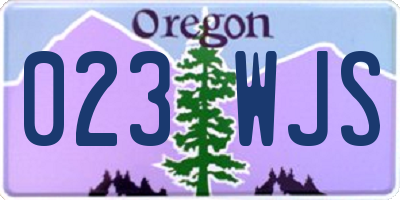 OR license plate 023WJS
