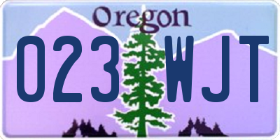 OR license plate 023WJT