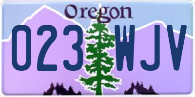 OR license plate 023WJV