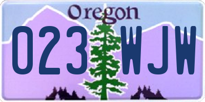 OR license plate 023WJW