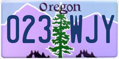 OR license plate 023WJY
