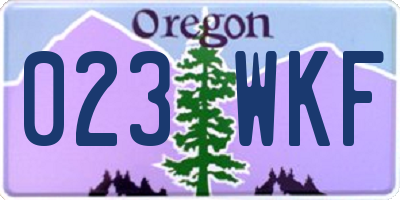 OR license plate 023WKF