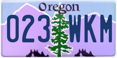OR license plate 023WKM