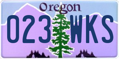 OR license plate 023WKS