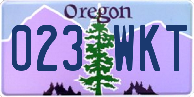 OR license plate 023WKT