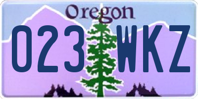OR license plate 023WKZ