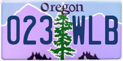 OR license plate 023WLB