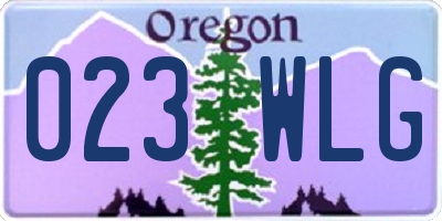 OR license plate 023WLG