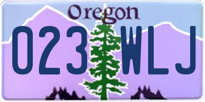 OR license plate 023WLJ