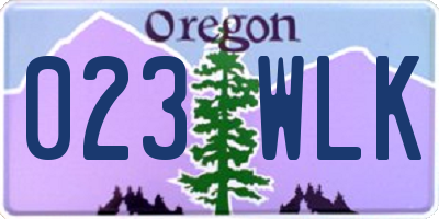 OR license plate 023WLK