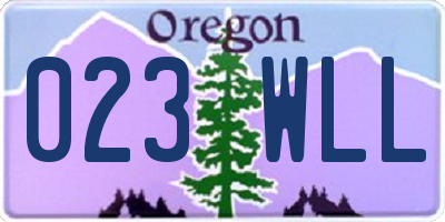 OR license plate 023WLL