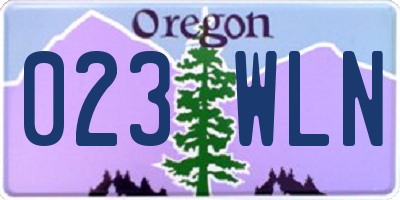 OR license plate 023WLN