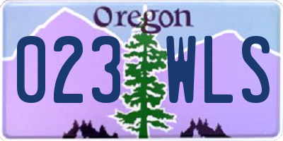 OR license plate 023WLS