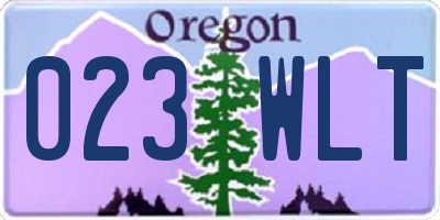 OR license plate 023WLT