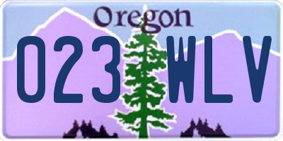 OR license plate 023WLV