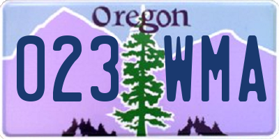 OR license plate 023WMA
