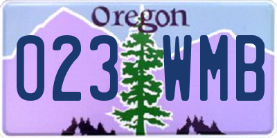 OR license plate 023WMB