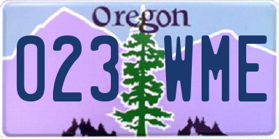 OR license plate 023WME