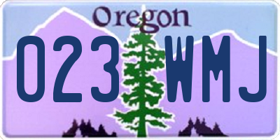 OR license plate 023WMJ