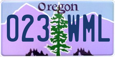 OR license plate 023WML