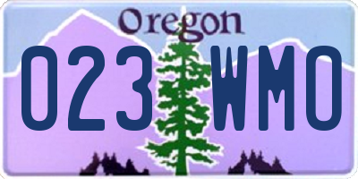 OR license plate 023WMO