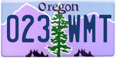 OR license plate 023WMT