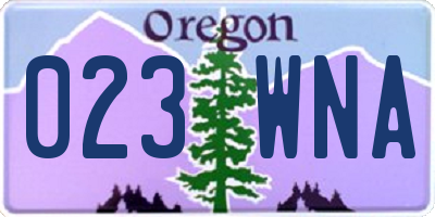 OR license plate 023WNA