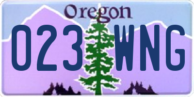 OR license plate 023WNG
