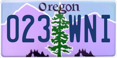 OR license plate 023WNI
