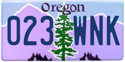 OR license plate 023WNK