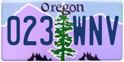 OR license plate 023WNV