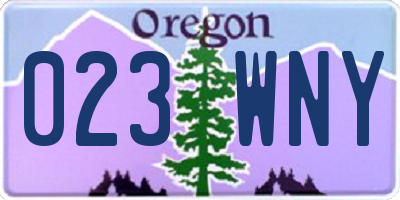 OR license plate 023WNY