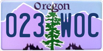 OR license plate 023WOC