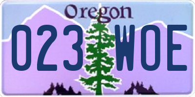 OR license plate 023WOE