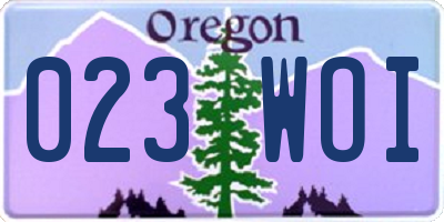 OR license plate 023WOI