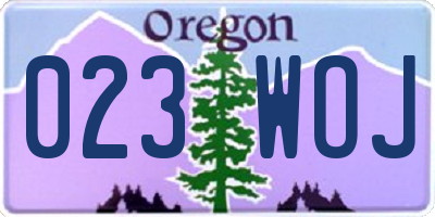OR license plate 023WOJ