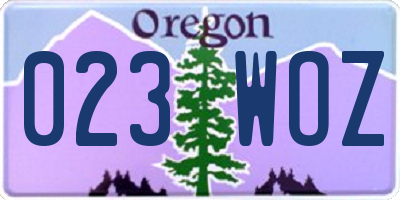 OR license plate 023WOZ