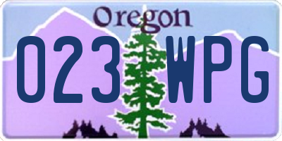 OR license plate 023WPG