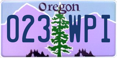 OR license plate 023WPI