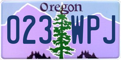 OR license plate 023WPJ
