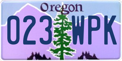 OR license plate 023WPK