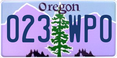 OR license plate 023WPO