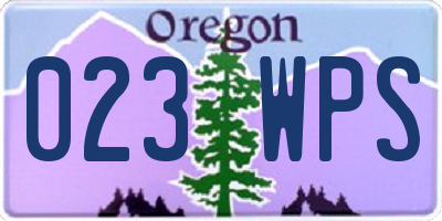OR license plate 023WPS