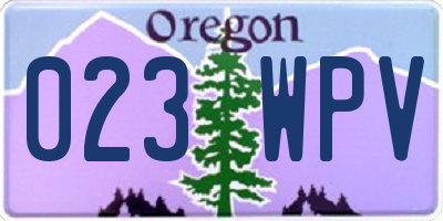 OR license plate 023WPV