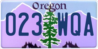 OR license plate 023WQA