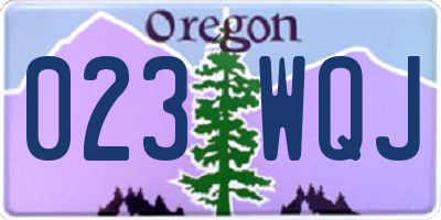 OR license plate 023WQJ