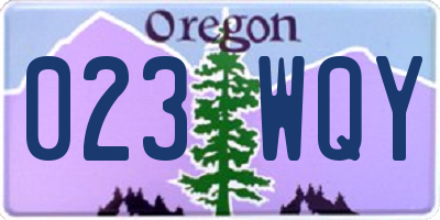 OR license plate 023WQY
