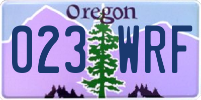 OR license plate 023WRF